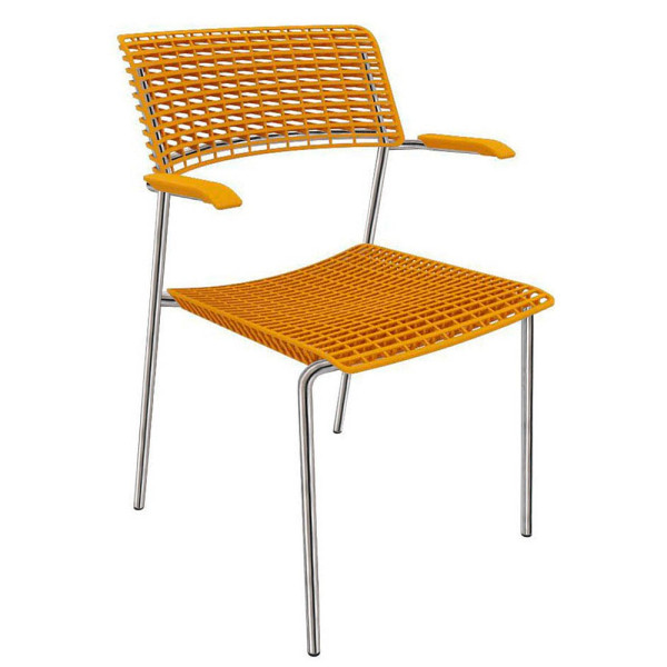 8052877357291 - Besucherstuhl Cell gelb chrom mit Armlehnen 4-Fuß-Gestell 8052877357291 Quadrifoglio 8052877357291 - Besucherstuhl Cell gelb chrom mit Armlehnen 4-Fuß-Gestell 8052877357291 Quadrifoglio