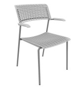 Besucherstuhl Cell, grau / grau, mit Armlehnen, 4-Fuß-Gestell