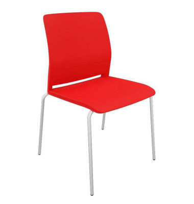 Besucherstuhl Close, rot / chrom, ohne Armlehnen, 4-Fuß-Gestell Besucherstuhl Close, rot / chrom, ohne Armlehnen, 4-Fuß-Gestell