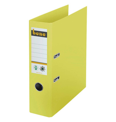 Ordner No.1 301400GE, A4 80mm breit Karton vollfarbig gelb
