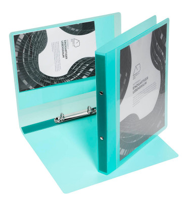 Pr&auml;sentationsringbuch 9330-00783, A4 2 Ringe 25mm Ring-&Oslash; Kunststoff, 1 Au&szlig;entasche, 1 Innentasche, gr&uuml;n-transparent