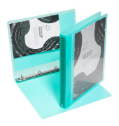 Pr&auml;sentationsringbuch 9330-00789, A4 4 Ringe 25mm Ring-&Oslash; Kunststoff, 1 Au&szlig;entasche, 1 Innentasche, gr&uuml;n-transparent