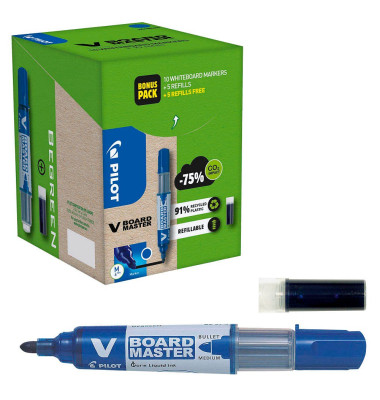 V-Board Master Greenpack Whiteboard-Marker-Set blau 2,0 - 5,0 mm