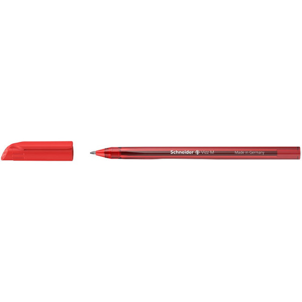 10 Stück Schneider Kugelschreiber Vizz M 102202, rot, 0,7mm, Einweg 4004675129512 Schneider