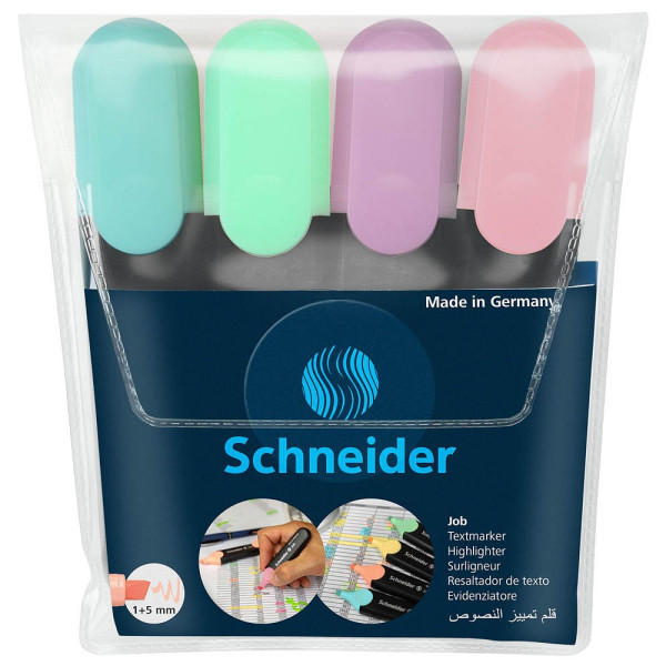 4004675135940 - Textmarker Job Pastell 115098 Etui 4-farbig sortiert pastell 1-5mm Keilspitze 4004675135940 4 Stück