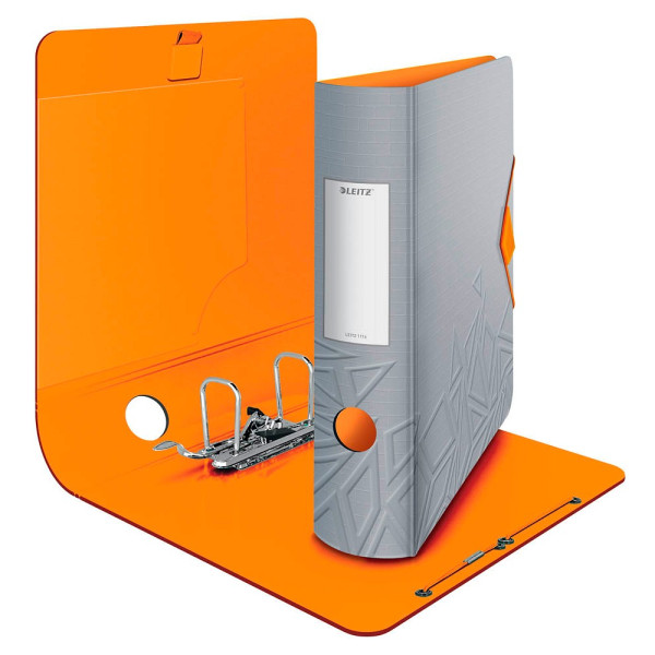 Leitz Ordner Active Urban Chic 1116-00-88, A4 82mm breit Kunststoff vollfarbig, teilweise mit Muster grau 4002432124213 Leitz