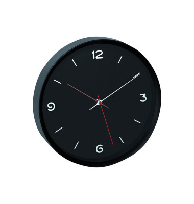 Wanduhr 60.3056.01 schwarz Kunststoff, Glas