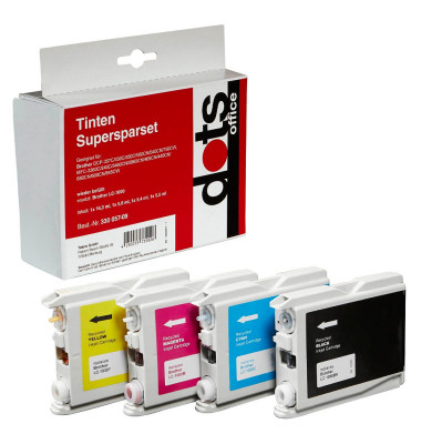 4 schwarz, cyan, magenta, gelb Tintenpatronen ersetzen brother LC1000VAL