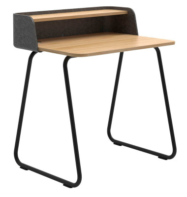 Sekretär secretair home SH10WS-RE009, 91cm (H), 82,4x61,2cm (BxT), rechteckig, eiche / schwarz