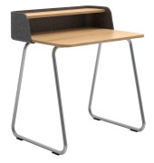 Sekretär secretair home SH10WS-RE011, 91cm (H), 82,4x61,2cm (BxT), rechteckig, eiche / chrom