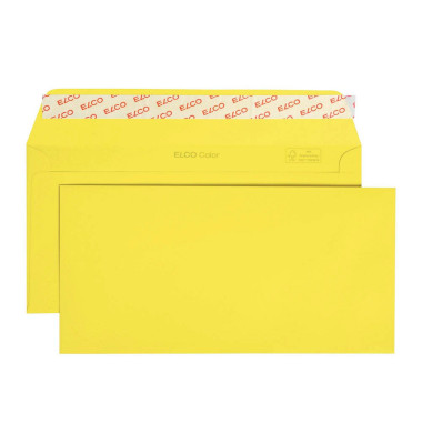 Briefumschläge DIN lang ohne Fenster gelb 250 St.