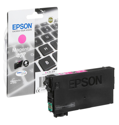 Druckerpatrone 407 / T07U3 C13T07U340 (kompatibel zu Epson 407 / T07U3), magenta, ca. 1900 Seiten