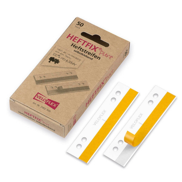 4000225076435 - Heftstreifen selbstklebend HEFTFIX 2002 500 3x105cm (BxL) Papier mit Kunststoffdeckleiste weiß 4000225076435 50 Stück