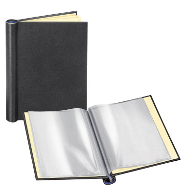 Klemmbinder - 4954 080, A5 schwarz, f&uuml;r ca. 200 Blatt, Karton 80g