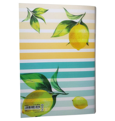 Notizbuch 46796, Lemon, mehrfarbig, A5, kariert, 60g, 100 Blatt / 200 Seiten