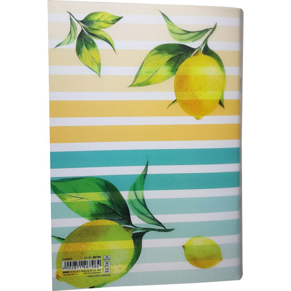 4 Stück RNK Notizbuch 46796, Lemon, gelb, A5, kariert, 60g, 100 Blatt / 200 Seiten 4002871467964 RNK