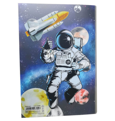 Notizbuch 46795, Skatonaut, blau, A5, kariert, 60g, 100 Blatt / 200 Seiten