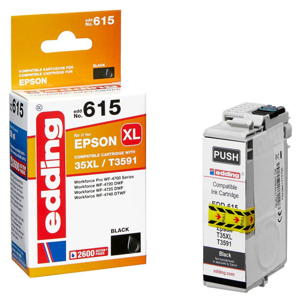 4057305064325 - Druckerpatrone 18-615 kompatibel zu Epson 35XL T3591XL schwarz 4057305064325 Edding 4057305064325 - Druckerpatrone 18-615 kompatibel zu Epson 35XL T3591XL schwarz 4057305064325 Edding