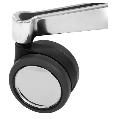 Bürostuhl-Ersatzrollen 9996s, Stiftlänge 22mm, StiftØ 11mm, für Hartboden, schwarz/chrom Bürostuhl-Ersatzrollen 9996s, Stiftlänge 22mm, StiftØ 11mm, für Hartboden, schwarz/chrom