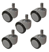 Bürostuhl-Ersatzrollen 9991g, Stiftlänge 22mm, StiftØ 11mm, für Hartboden, grau