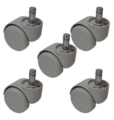 Bürostuhl-Ersatzrollen 9992g, Stiftlänge 22mm, StiftØ 11mm, für Teppichboden, grau Bürostuhl-Ersatzrollen 9992g, Stiftlänge 22mm, StiftØ 11mm, für Teppichboden, grau
