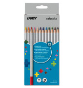 Buntstifte-Set colorplus metallic, 1235192, 12-farbig sortiert, dreikant, ergonomisch, Packung