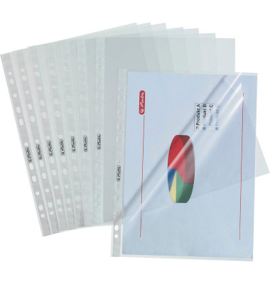 Prospekthüllen 10840098, A4 transparent genarbt, oben & links offen, 0,05mm