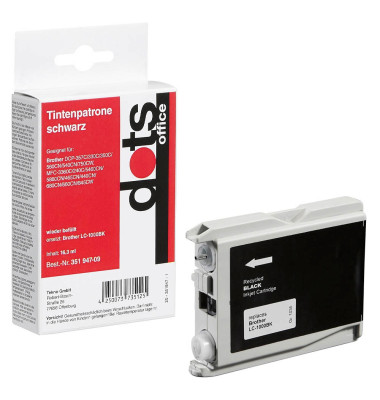 schwarz Tintenpatrone ersetzt brother LC-1000BK