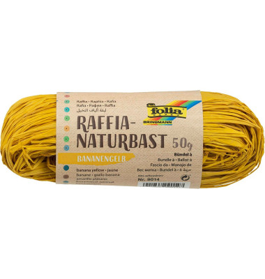 Naturbast matt bananengelb 0,5 mm x
