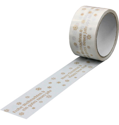 Packband SupraBand® Frohe Weihnachten & ein gutes neues Jahr (2-sprachig) weiß 50,0 mm x 33,0 m 1 Rolle