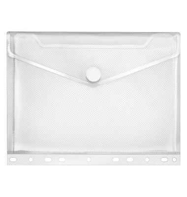 Dokumententasche Crystal 5345100, A5, transparent, Polypropylen (PP), Klettverschluss