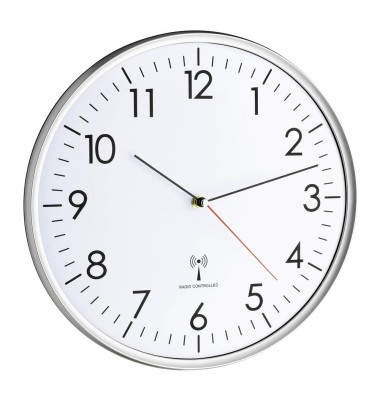 Funkwanduhr silber 33,0 cm Kunststoff Funkwanduhr silber 33,0 cm Kunststoff