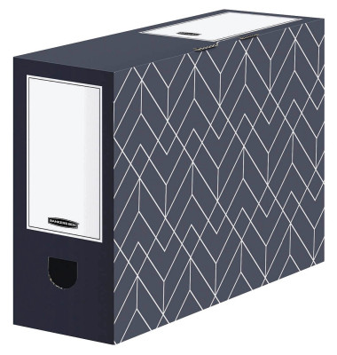 Archivbox Bankers Box Décor Serie 4482901, mitternachtsblau/weiß, innen 9,8x25,1x34,3cm, Karton