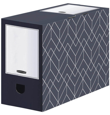 Archivbox Bankers Box Décor Serie 4483001, mitternachtsblau/weiß, innen 14,8x25,1x34,3cm, Karton