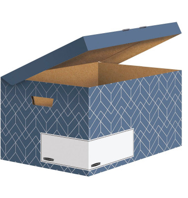 Archivbox Bankers Box Décor Serie 4484101, schieferblau/weiß, innen 36,5x29,3x56,8cm, Karton