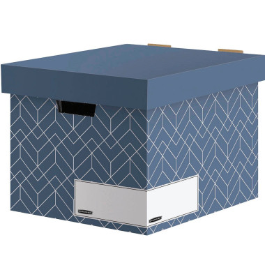 Archivbox Bankers Box 4483701, schieferblau/weiß, innen 33,8x28,9x38,8cm, Karton