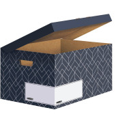 Archivbox Bankers Box Décor Serie 4483601, mitternachtsblau/weiß, innen 36,5x29,3x56,8cm, Karton