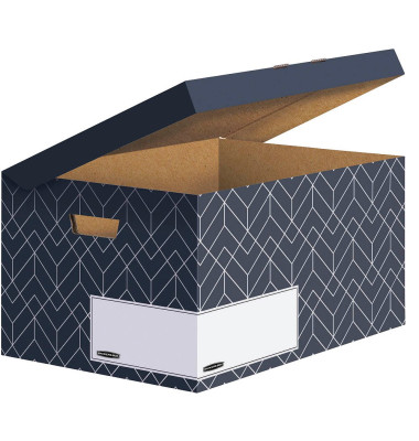 Archivbox Bankers Box Décor Serie 4483601, mitternachtsblau/weiß, innen 36,5x29,3x56,8cm, Karton