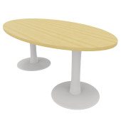 Konferenztisch Idea+ IDTR200 FA I, 74cm (H), 200x110cm (BxT), oval, buche / weiß