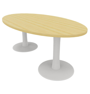 Konferenztisch Idea+ IDTR200 FA I, 74cm (H), 200x110cm (BxT), oval, buche / weiß