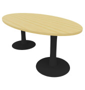 Konferenztisch Idea+ IDTR200 FA R, 74cm (H), 200x110cm (BxT), oval, buche / dunkelgrau