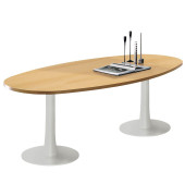 Konferenztisch Idea+ IDTR240 FA I, 74cm (H), 240x110cm (BxT), oval, buche / weiß