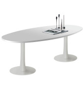 Konferenztisch Idea+ IDTR240 GR I, 74cm (H), 240x110cm (BxT), oval, lichtgrau / weiß