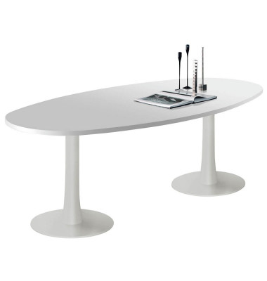 Konferenztisch Idea+ IDTR240 GR I, 74cm (H), 240x110cm (BxT), oval, lichtgrau / weiß Konferenztisch Idea+ IDTR240 GR I, 74cm (H), 240x110cm (BxT), oval, lichtgrau / weiß