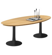 Konferenztisch Idea+ IDTR240 FA R, 74cm (H), 240x110cm (BxT), oval, buche / dunkelgrau