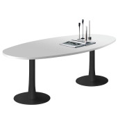 Konferenztisch Idea+ IDTR240 GR R, 74cm (H), 240x110cm (BxT), oval, lichtgrau / dunkelgrau