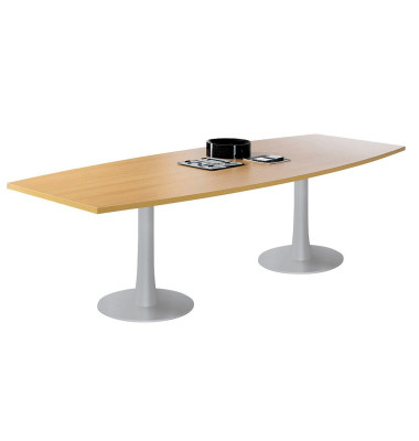 Konferenztisch Idea+ IDTR280 FA I, 74cm (H), 280x80-110cm (BxT), Tonnenform, buche / weiß Konferenztisch Idea+ IDTR280 FA I, 74cm (H), 280x80-110cm (BxT), Tonnenform, buche / weiß