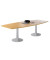 Konferenztisch Idea+ IDTR280 FA I, 74cm (H), 280x80-110cm (BxT), Tonnenform, buche / weiß