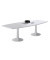 Konferenztisch Idea+ IDTR280 GR I, 74cm (H), 280x80-110cm (BxT), Tonnenform, lichtgrau / weiß
