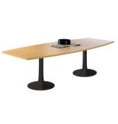 Konferenztisch Idea+ IDTR280 FA R, 74cm (H), 280x80-110cm (BxT), Tonnenform, buche / dunkelgrau